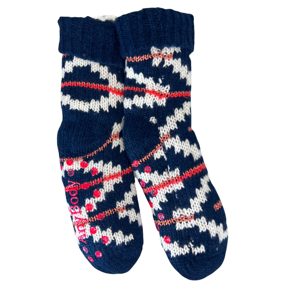 AnyBody Unisex Pull-on Nordic Knit Socks Navy Blue Large/X-Large Size